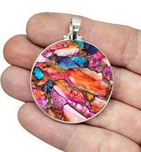 Load image into Gallery viewer, Round Shaped Oyster Turquoise &amp; Pink Opal Pendant - GemzAustralia 