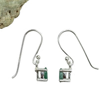 Load image into Gallery viewer, Natural Columbian Emerald Earrings, 2 carats, May Birthstone, Stone of Inspiration - GemzAustralia 