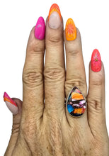 Load image into Gallery viewer, Pink Opal Oyster Turquoise Ring, Size 6.75, Pear Shaped, Sterling Silver, Love Stone, Heart Chakra, Courage Stone