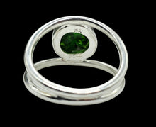 Load image into Gallery viewer, Rough Chrome Diopside Ring, Size 8, Siberian Emerald, Sterling Silver, Double Band, Holds Mysteries of the Universe