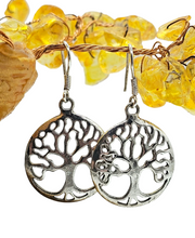 Load image into Gallery viewer, Tree of Life Earrings, Sterling Silver, Represents personal growth, uniqueness, Strength &amp; Beauty, knowledge, wisdom - GemzAustralia 