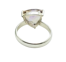 Load image into Gallery viewer, Trillion Ametrine Ring, Size 9, Sterling Silver, Combination of Amethyst &amp; Citrine, Trystine Crystal, Bolivianite, Stone of Balance - GemzAustralia 