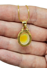 Load image into Gallery viewer, Solid African Opal Pendant, 18K Gold Plated Sterling Silver, October Birthstone, Aura Gem, Psychic Gemstone, Precognition Stone, Oval Shaped - GemzAustralia 