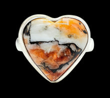 Load image into Gallery viewer, Heart Shaped Oyster Turquoise Ring, Size 8 1/2, Camouflage Stone, Sterling Silver, Love Stone, Heart Chakra, Hope and Courage Stone