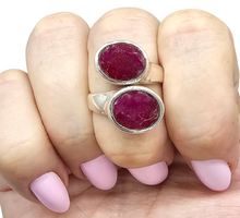 Load image into Gallery viewer, 11 carat Ruby Ring, Size 8.5, 40th Anniversary Stone, Sterling Silver, July Birthstone, Oval Faceted, Energy Stone - GemzAustralia 