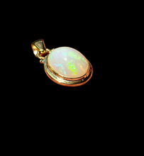 Load image into Gallery viewer, Solid African Opal Pendant, 18K Gold Plated Sterling Silver, October Birthstone, Aura Gem, Psychic Gemstone, Precognition Stone, Oval Shaped - GemzAustralia 