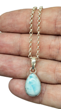 Load image into Gallery viewer, Larimar Pendant, Sterling Silver, Stone of Atlantis, Dolphin Stone, Pear Shaped, Spiritual Gemstone, Volcanic Gemstone - GemzAustralia 