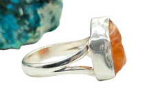 Load image into Gallery viewer, Raw Carnelian Ring, Size 6.5, Sterling Silver, Orange Gemstone, Rough Carnelian, Artist's Stone, Warm Vibrant Gem, Confidence Gem - GemzAustralia 