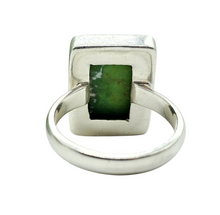 Load image into Gallery viewer, Green Turquoise Ring, Size 8, Rectangle Shape, Sterling Silver, Protection Stone, Goddess Stone, Fortune Stone, 11th Anniversary - GemzAustralia 