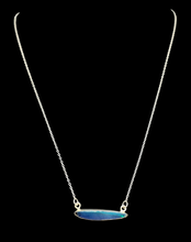 Load image into Gallery viewer, Australian Opal Necklace, Sterling Silver, October Birthstone, Blue Green Opal, Precious Gemstone - GemzAustralia 