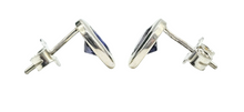Load image into Gallery viewer, Iolite Studs, Water Sapphire, Round Faceted, Sterling Silver, Blue Violet Gemstone, Connects to Angels, Viking's Compass - GemzAustralia 