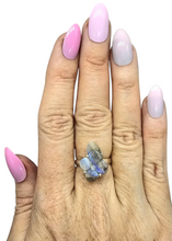 Load image into Gallery viewer, Boulder Opal Ring in a floral design, Size O 1/2, Solid Opal, Australian Opal, Sterling Silver, October Birthstone - GemzAustralia 