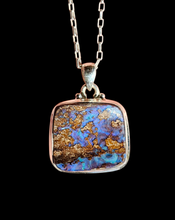 Load image into Gallery viewer, Australian Boulder Opal Pendant, Solid Opal, Australian Opal, Sterling Silver, October Birthstone, Precious Stone, Pure Energy - GemzAustralia 
