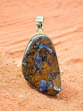 Load image into Gallery viewer, Boulder Opal Pendant, Solid Queensland Opal, Australian Opal, Sterling Silver, October Birthstone, Precious Stone - GemzAustralia 