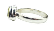 Load image into Gallery viewer, Trillion Faceted Lemon Quartz Ring, 925 Sterling Silver, Size 6, Solitaire Ring, Mental Clarity, Confidence Stone - GemzAustralia 