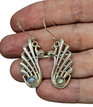 Load image into Gallery viewer, Peacock Labradorite Earrings, Sterling Silver, Blue Green Labradorite, Mystical Gemstone, Companion through Change - GemzAustralia 