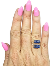 Load image into Gallery viewer, Kyanite Ring, Size 7, Emerald Faceted, 16 carats, Sterling Silver, Gemstone for Negotiation &amp; Communication - GemzAustralia 