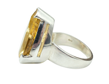 Load image into Gallery viewer, AAA Citrine Ring, Sterling Silver, Size M, Pear Faceted, 18 carats, November Birthstone, Money Stone, Success Gemstone, Abundance Gem - GemzAustralia 