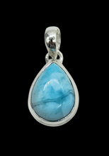 Load image into Gallery viewer, Pear Shaped Larimar Pendant, Dolphin Stone, Stone of Atlantis, Sterling Silver, Spiritual Gemstone, Fire &amp; Water Elements - GemzAustralia 