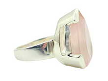 Load image into Gallery viewer, Rose Quartz Ring, Size 6.75, Sterling Silver, Pear Shape, 20 Carats, Love Stone, Unconditional Love, Pink Gem - GemzAustralia 
