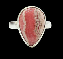 Load image into Gallery viewer, Pear Rhodochrosite Ring, Size 8.5, Sterling Silver, Rosa Del Inca Gemstone, Raspberry Pink Crystal, Compassionate Heart Stone