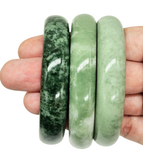 Load image into Gallery viewer, Jade Bangle, 62mm Diameter, Green Nephrite Jade, Protection Gem, Lucky Gemstone, Good Fortune Stone, Good Luck Talisman - GemzAustralia 
