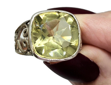 Load image into Gallery viewer, Lemon Quartz Heart Ring, Size P 1/2, Sterling Silver, 9 carats, Cushion Faceted, Powerful Gemstone, Mental Clarity - GemzAustralia 