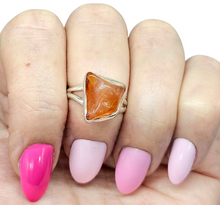 Load image into Gallery viewer, Raw Carnelian Ring, Size 6.5, Sterling Silver, Orange Gemstone, Rough Carnelian, Artist's Stone, Warm Vibrant Gem, Confidence Gem - GemzAustralia 