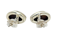 Load image into Gallery viewer, Australian Opal Studs, October Birthstone, Sterling Silver, Blue, Green &amp; Pink Opal, Doublets, Lucky Gemstone - GemzAustralia 