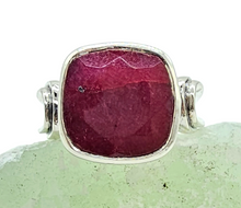 Load image into Gallery viewer, Cushion cut Ruby Ring, Size 9, 40th Anniversary Stone, 12 carats, Sterling Silver, July Birthstone, Energy Stone - GemzAustralia 