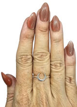 Load image into Gallery viewer, Crescent Moon Ring, Sterling Silver, Celestial Ring, Night Sky Jewellery, Represents Intuition and Femininity - GemzAustralia 