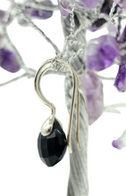 Load image into Gallery viewer, Black Onyx Earrings, Diamond Checkerboard faceted, Sterling Silver, Protection Stone, lucky Gemstone - GemzAustralia 