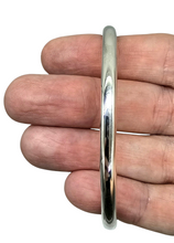 Load image into Gallery viewer, Solid 925 Sterling Silver Golf Bangle, 61mm, Thick 6mm width, Minimalist Silver Bangle, Stacker Bangle, New - GemzAustralia 