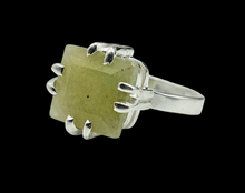 Load image into Gallery viewer, Square Emerald Ring, May Birthstone, Size 7, Sterling Silver, Natural Gemstone, Inspiration Stone, Action Stone - GemzAustralia 