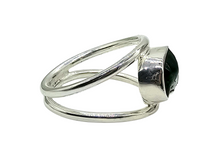 Load image into Gallery viewer, Raw Chrome Diopside Ring, Size 7, Siberian Emerald Gem, Sterling Silver, Holds Mysteries of the Universe - GemzAustralia 