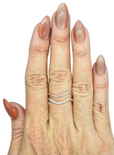 Load image into Gallery viewer, Sweeping Wave Ring, Sterling Silver, Minimalist Design, Stacking Ring, Wedding Band, Unisex Design - GemzAustralia 