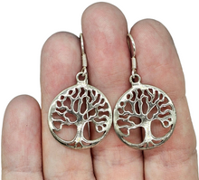 Load image into Gallery viewer, Tree of Life Earrings, Sterling Silver, Represents personal growth, uniqueness, Strength &amp; Beauty, knowledge, wisdom - GemzAustralia 