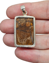 Load image into Gallery viewer, Rectangle Boulder Opal Pendant, Solid Opal, Australian Opal, Sterling Silver, October Birthstone, Precious Stone - GemzAustralia 