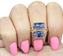 Load image into Gallery viewer, Kyanite Ring, Size 7, Emerald Faceted, 16 carats, Sterling Silver, Gemstone for Negotiation &amp; Communication - GemzAustralia 