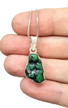 Load image into Gallery viewer, Emerald Green Tibetan Turquoise Pendant, Sterling Silver, Protection Stone, Love Rock, December Birthstone - GemzAustralia 