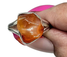 Load image into Gallery viewer, Rough Carnelian Ring, Size 8.5, Sterling Silver, Orange Gemstone, Artist's Stone, Confidence Stone, Raw Gem