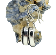 Load image into Gallery viewer, Black Onyx Seahorse Earrings, Sterling Silver, Leo / Capricorn Zodiac Gemstone, Gives Strength - GemzAustralia 