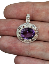Load image into Gallery viewer, Amethyst Pendant, 6th Wedding Anniversary, Sterling Silver, February Birthstone, Purple Gemstone, Powerful Stone - GemzAustralia 