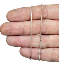 Load image into Gallery viewer, Box Chain, Sterling Silver, 48cm, 19 inches, Shiny Silver Chain, Hang Pendants, Stacker Chain, Silver Necklace, Male / Female Chain - GemzAustralia 