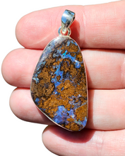 Load image into Gallery viewer, Boulder Opal Pendant, Solid Queensland Opal, Australian Opal, Sterling Silver, October Birthstone, Precious Stone - GemzAustralia 