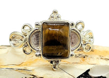 Load image into Gallery viewer, Ornate Tiger's Eye Ring, Size 8, Sterling Silver, Rectangle Shaped, Kundalini Awakening, Courage Gemstone, Protection Amulet, Leo Zodiac