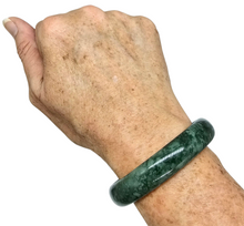 Load image into Gallery viewer, Green Jade Bangle, 61mm Diameter, Canadian Nephrite Jade, Protection Gem, Lucky Gemstone, Good Fortune Stone - GemzAustralia 