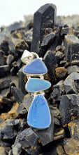 Load image into Gallery viewer, Australian Opal Pendant, Sterling Silver, October Birthstone, Blue, Red, Green Opal, Precious Gemstone, Pure Energy, Lucky Gem - GemzAustralia 