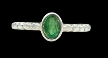 Load image into Gallery viewer, Emerald Ring, size P 1/2, Sterling Silver, May Birthstone, Oval Faceted, Natural Stone, Inspiration Stone, Action Stone - GemzAustralia 