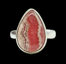 Load image into Gallery viewer, Pear Rhodochrosite Ring, Size 8.5, Sterling Silver, Rosa Del Inca Gemstone, Raspberry Pink Crystal, Compassionate Heart Stone